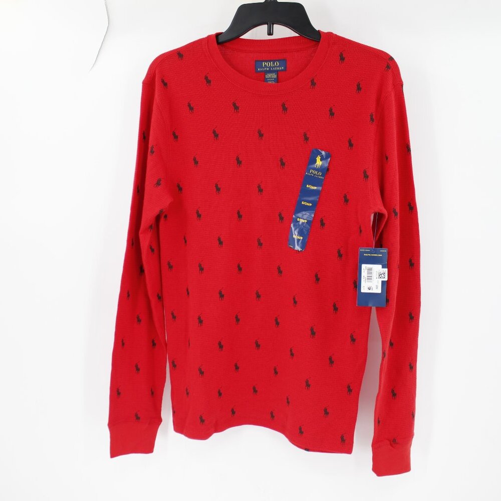 NWT Polo Ralph Lauren Sleepwear Mens Small Pony Thermal Waffle Knit Long Sleeve
